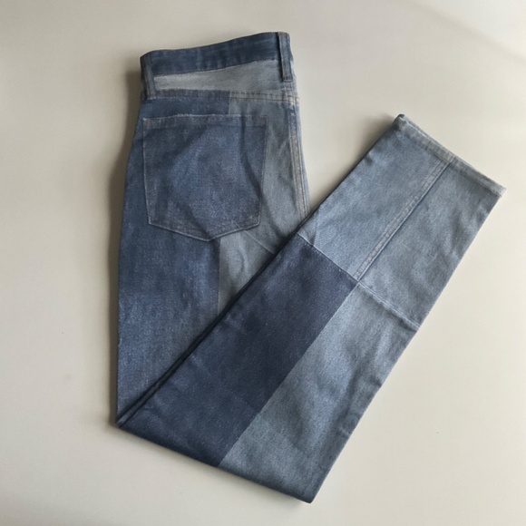 Rag & Bone Nina Miramar patchwork Straight-leg Jeans NWOT - Picture 3 of 9
